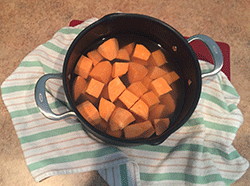 Cut Sweet Potatoes